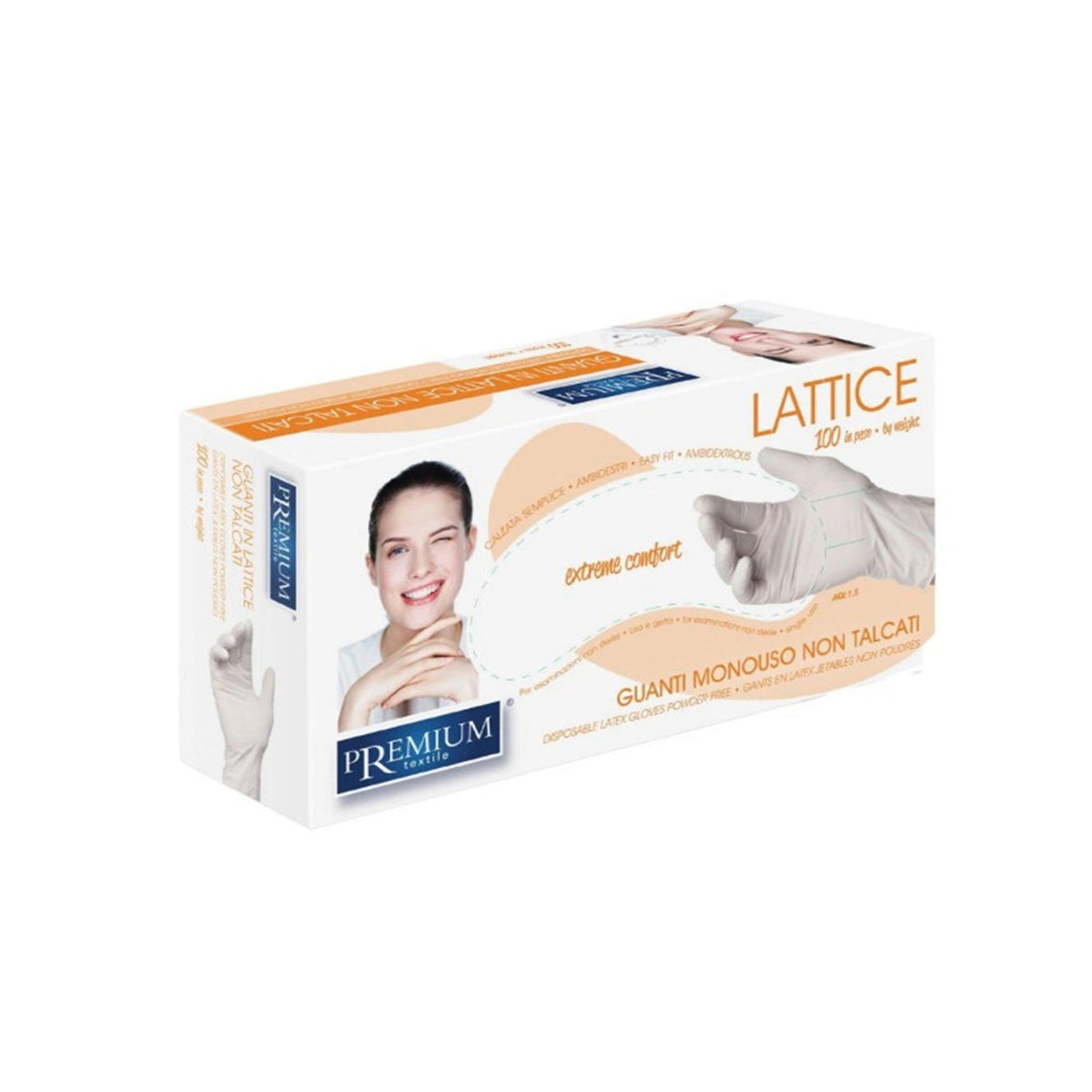PREMIUM Luvas Descartáveis de Látex S/Pó Tamanho S 100 unidades