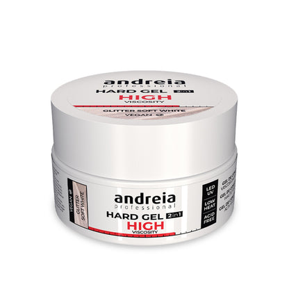 ANDREIA HARD GEL HIGHT VISCOVITY  Glitter Soft White 22gs