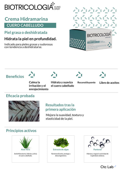 BIOTRICOLOGIA Crema Hidramarina Pele Normal/gordurosa 200ml