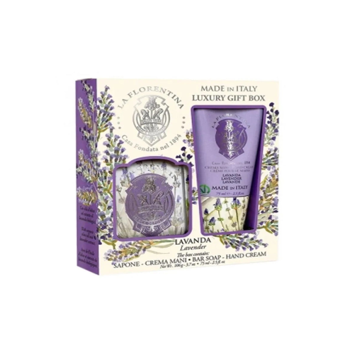 LA FLORENTINA CONJ. LAVANDA Creme de Mãos 75ml + Sabonete 106g