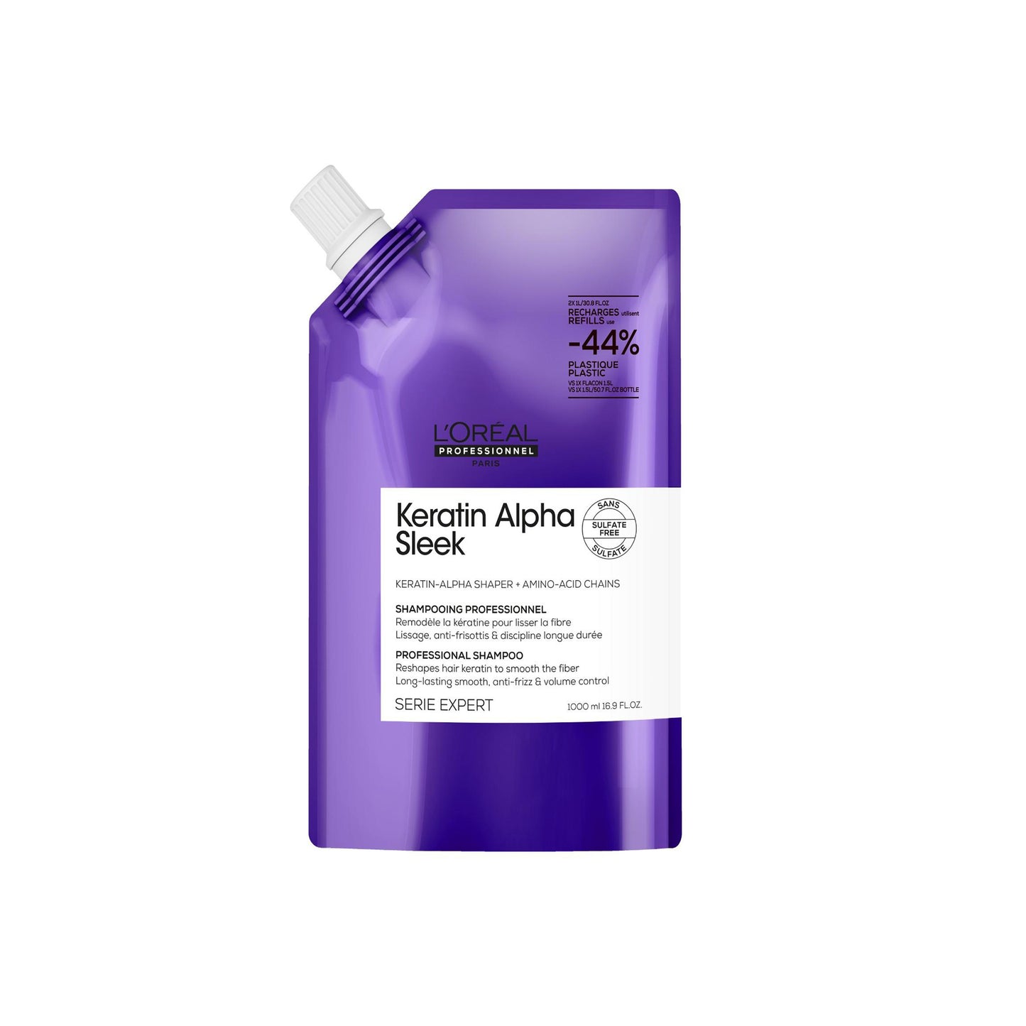 L`OREAL KERATIN ALPHA SLEEK SHAMPOO refil 1000ML